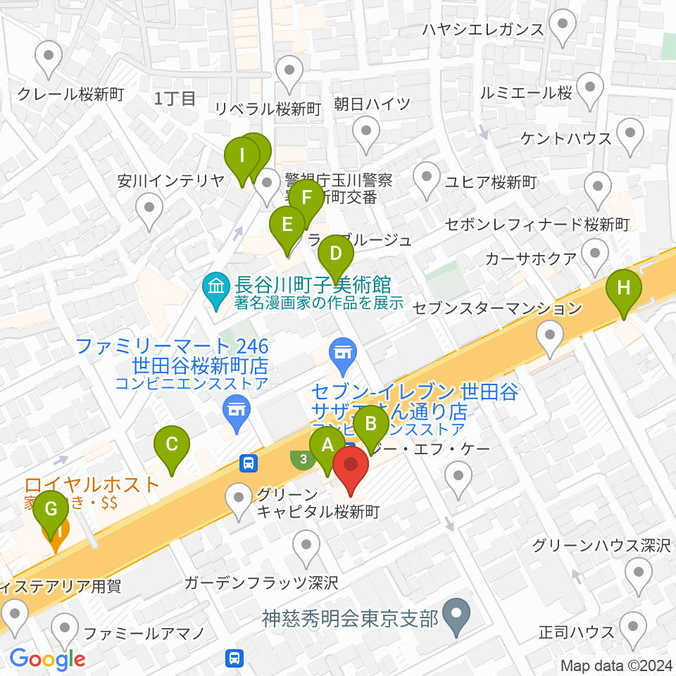 スタジオジャイヴ周辺のファミレス・ファーストフード一覧地図