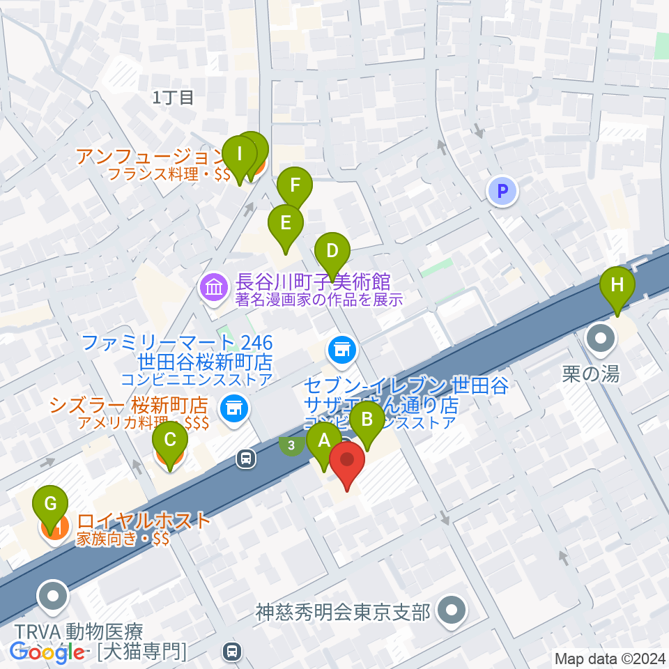 スタジオジャイヴ周辺のファミレス・ファーストフード一覧地図