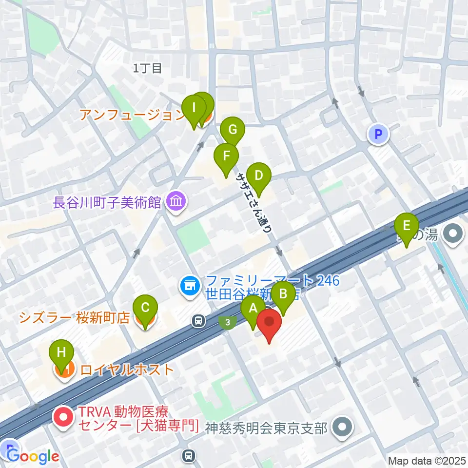 スタジオジャイヴ周辺のファミレス・ファーストフード一覧地図