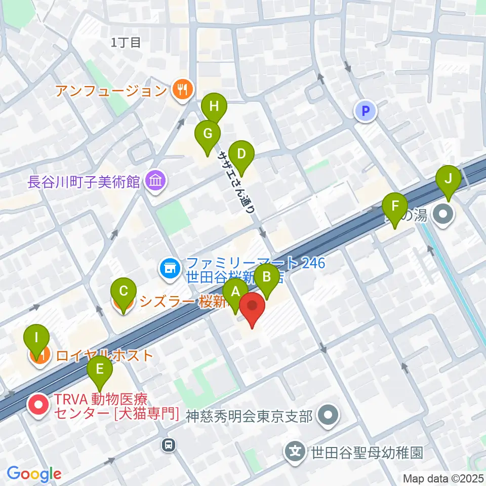 スタジオジャイヴ周辺のファミレス・ファーストフード一覧地図
