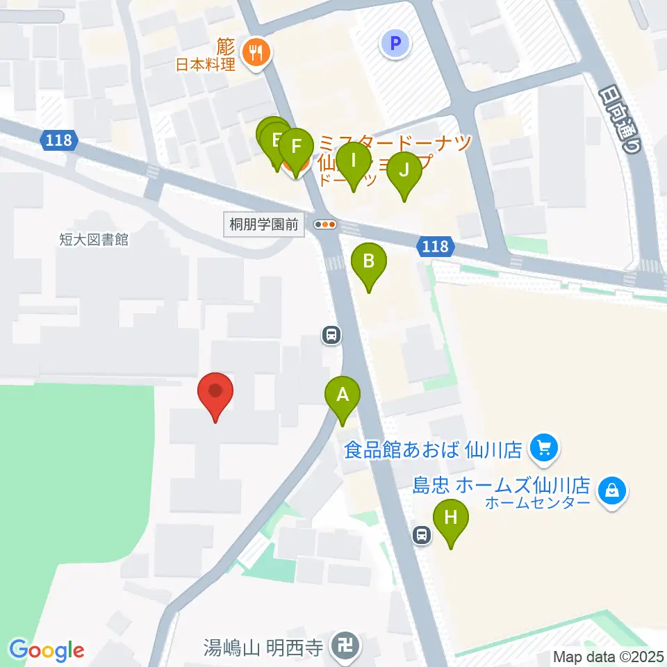 桐朋学園大学音楽学部周辺のファミレス・ファーストフード一覧地図