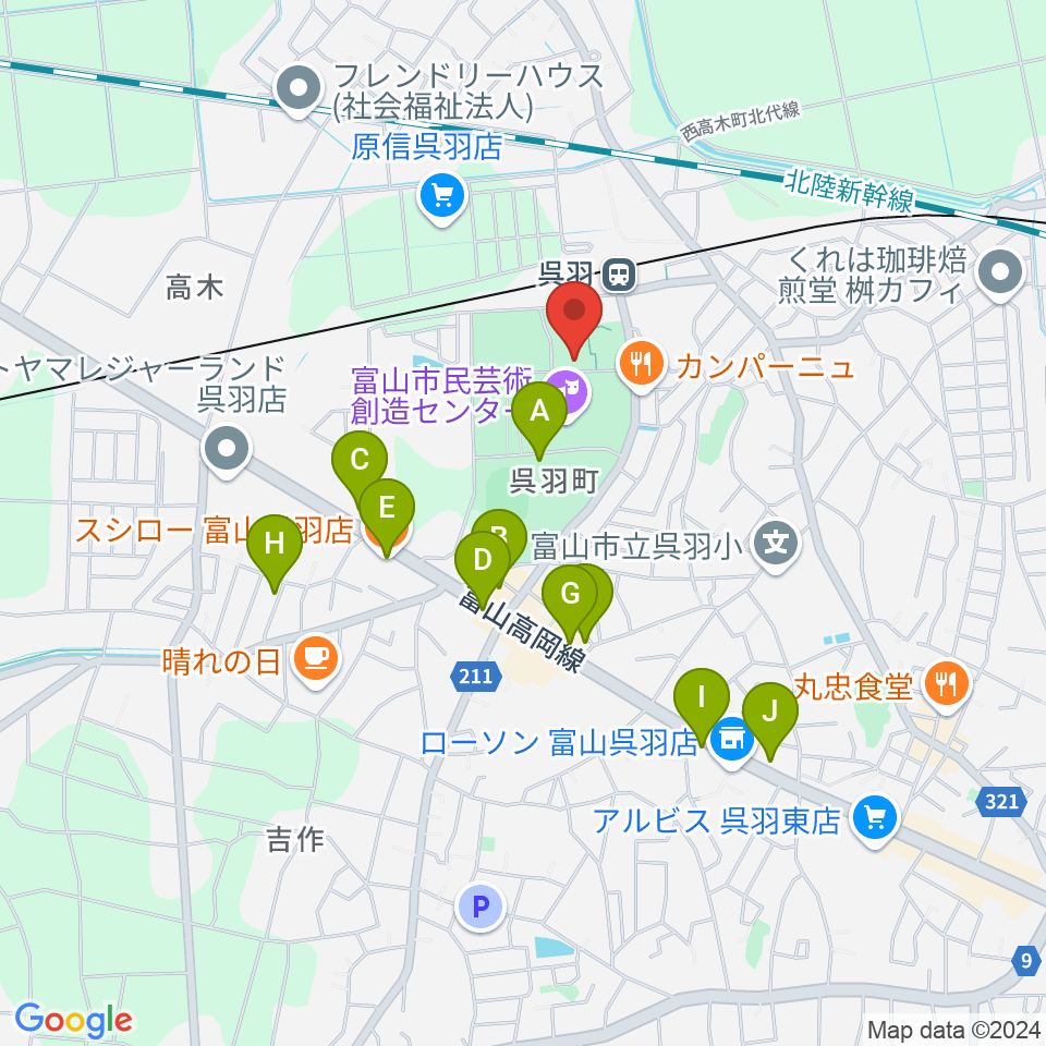 桐朋オーケストラ・アカデミー周辺のファミレス・ファーストフード一覧地図