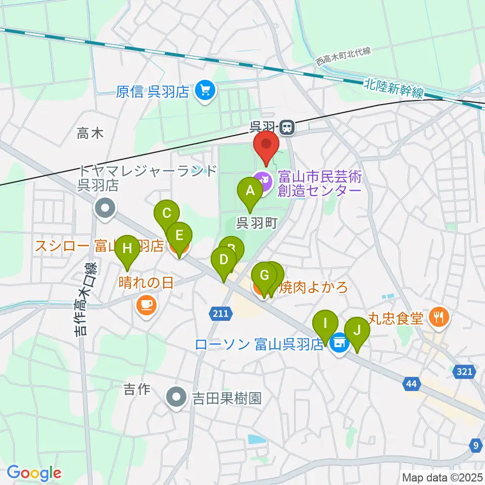 桐朋オーケストラ・アカデミー周辺のファミレス・ファーストフード一覧地図