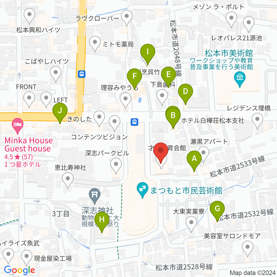 国際スズキ・メソード音楽院周辺のファミレス・ファーストフード一覧地図