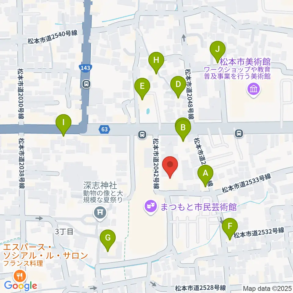 国際スズキ・メソード音楽院周辺のファミレス・ファーストフード一覧地図