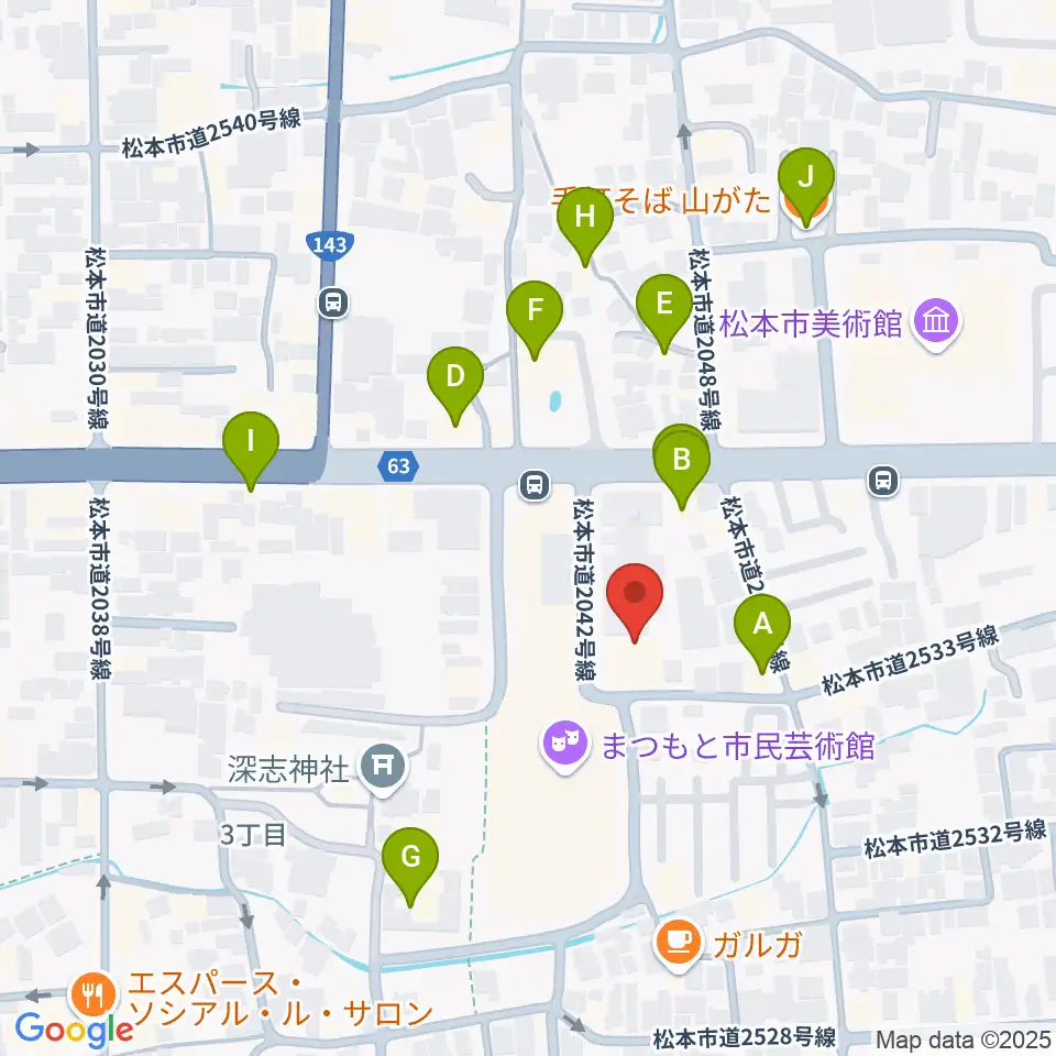 国際スズキ・メソード音楽院周辺のファミレス・ファーストフード一覧地図
