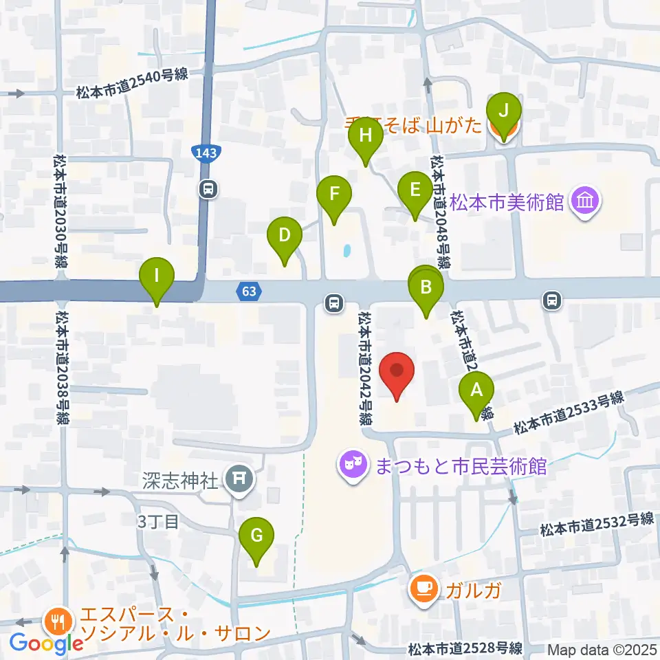 国際スズキ・メソード音楽院周辺のファミレス・ファーストフード一覧地図