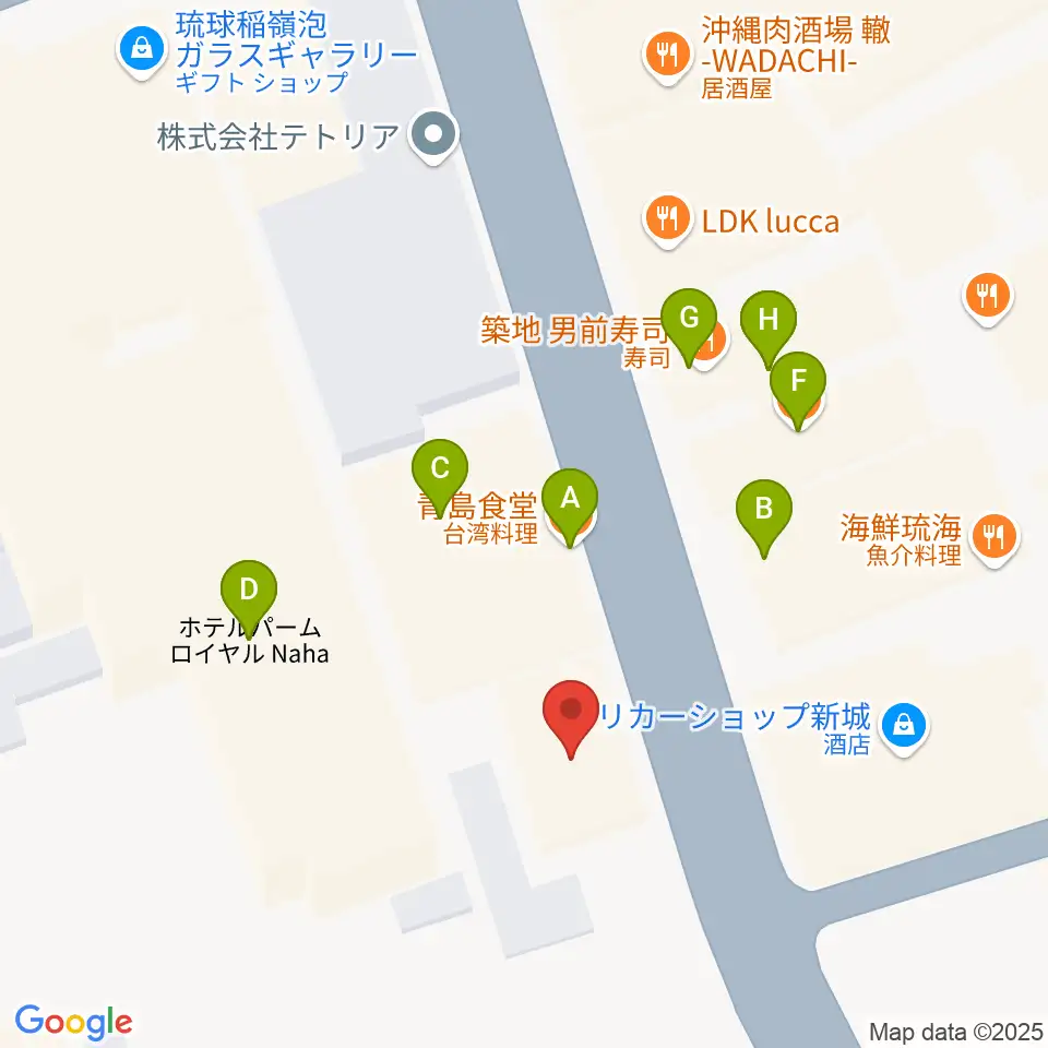 三線専門店ナビィ三線周辺のファミレス・ファーストフード一覧地図