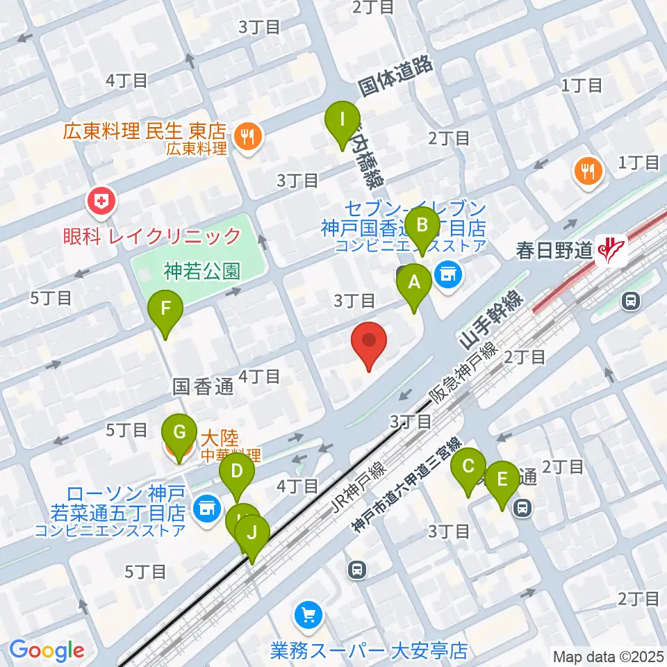 SOAR MUSIC周辺のファミレス・ファーストフード一覧地図