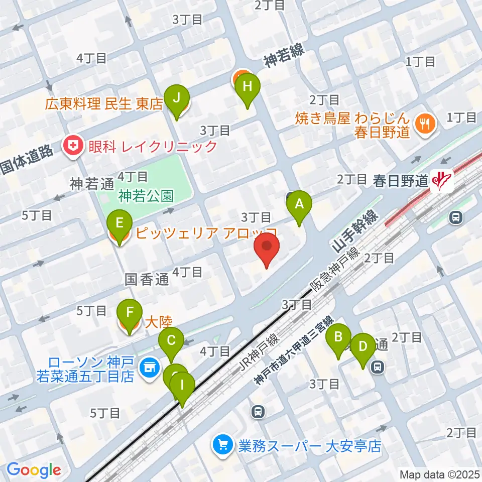 SOAR MUSIC周辺のファミレス・ファーストフード一覧地図