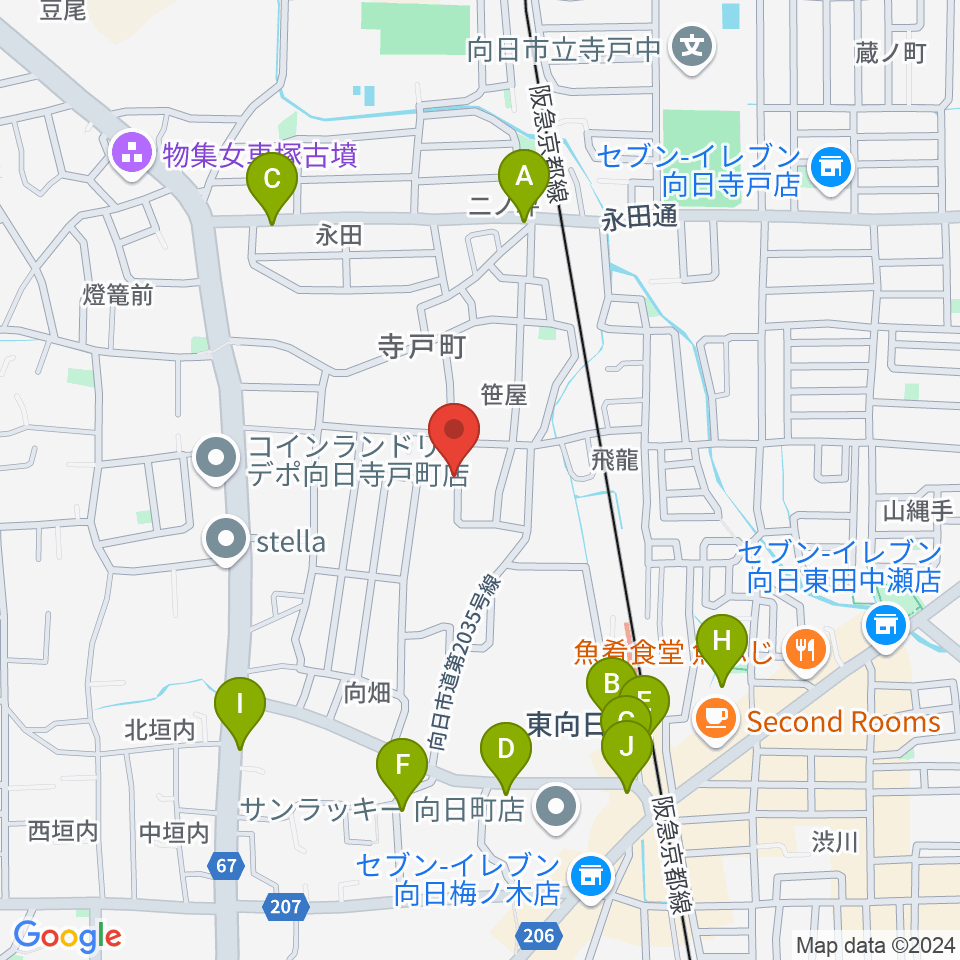 柾目ウッドメーカー周辺のファミレス・ファーストフード一覧地図