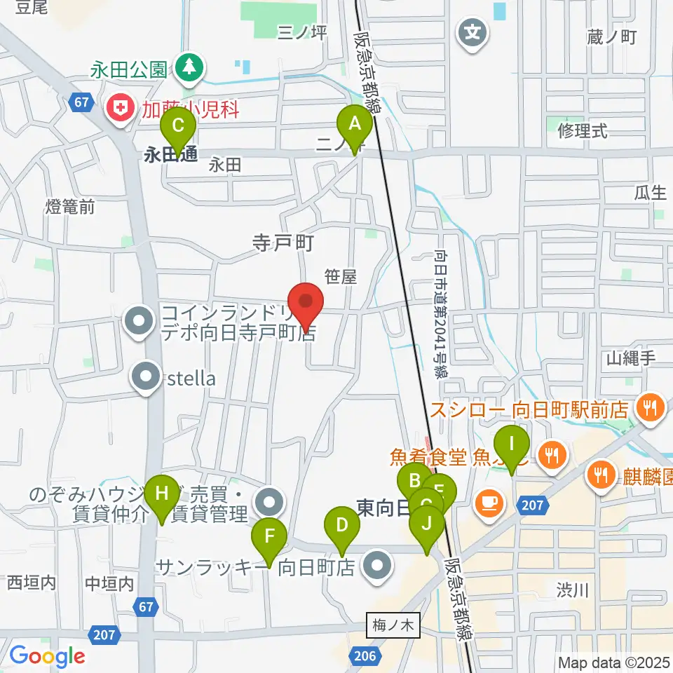 柾目ウッドメーカー周辺のファミレス・ファーストフード一覧地図