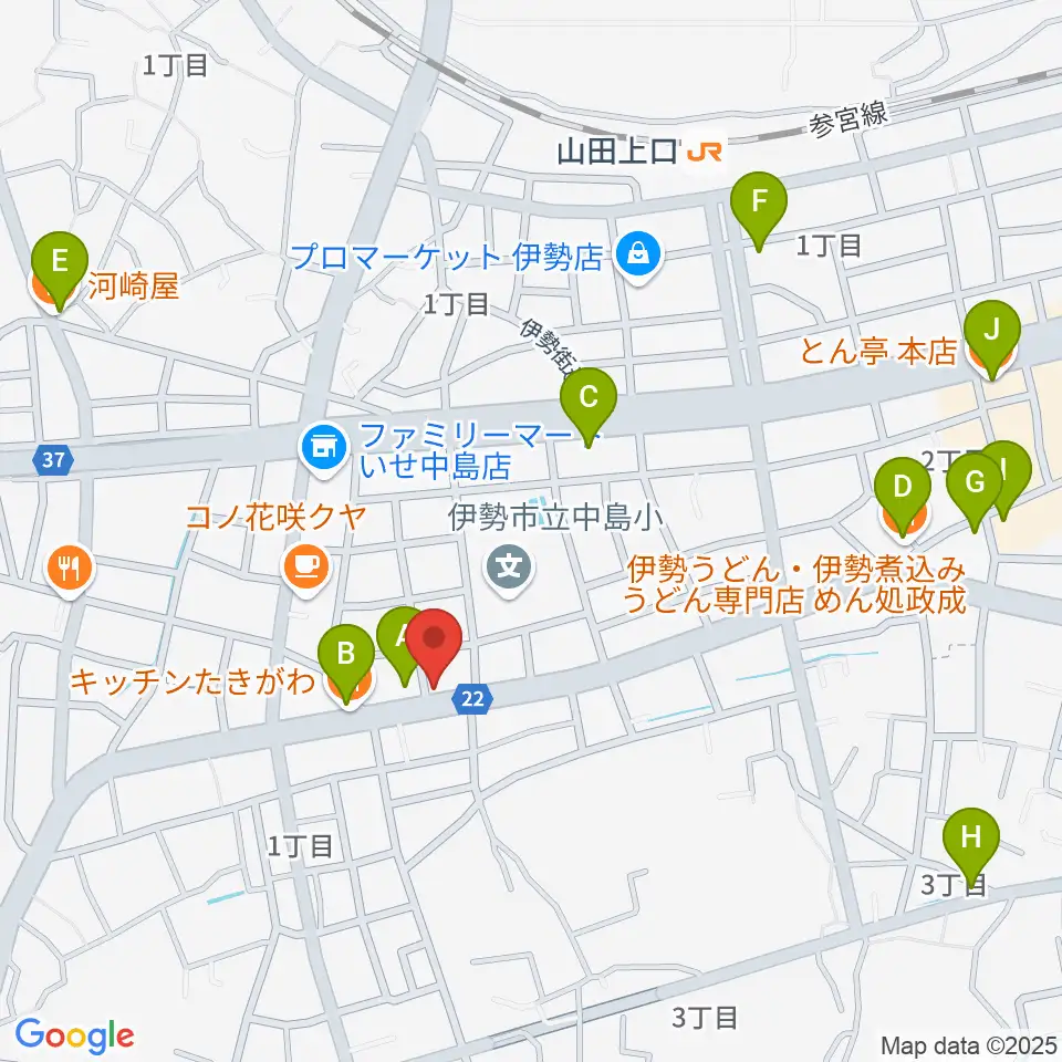 ギターズランド周辺のファミレス・ファーストフード一覧地図