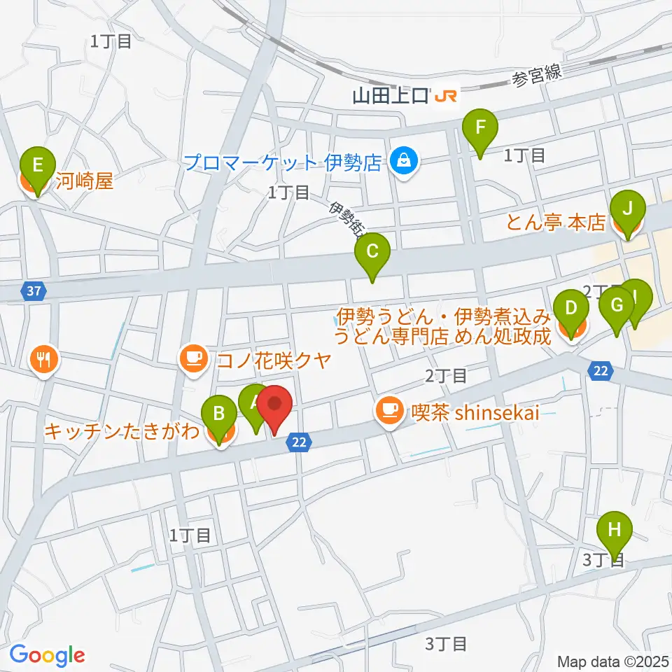 ギターズランド周辺のファミレス・ファーストフード一覧地図