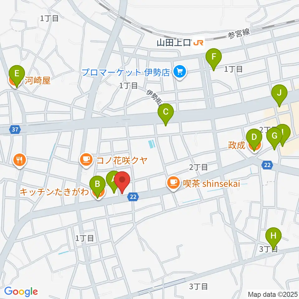ギターズランド周辺のファミレス・ファーストフード一覧地図