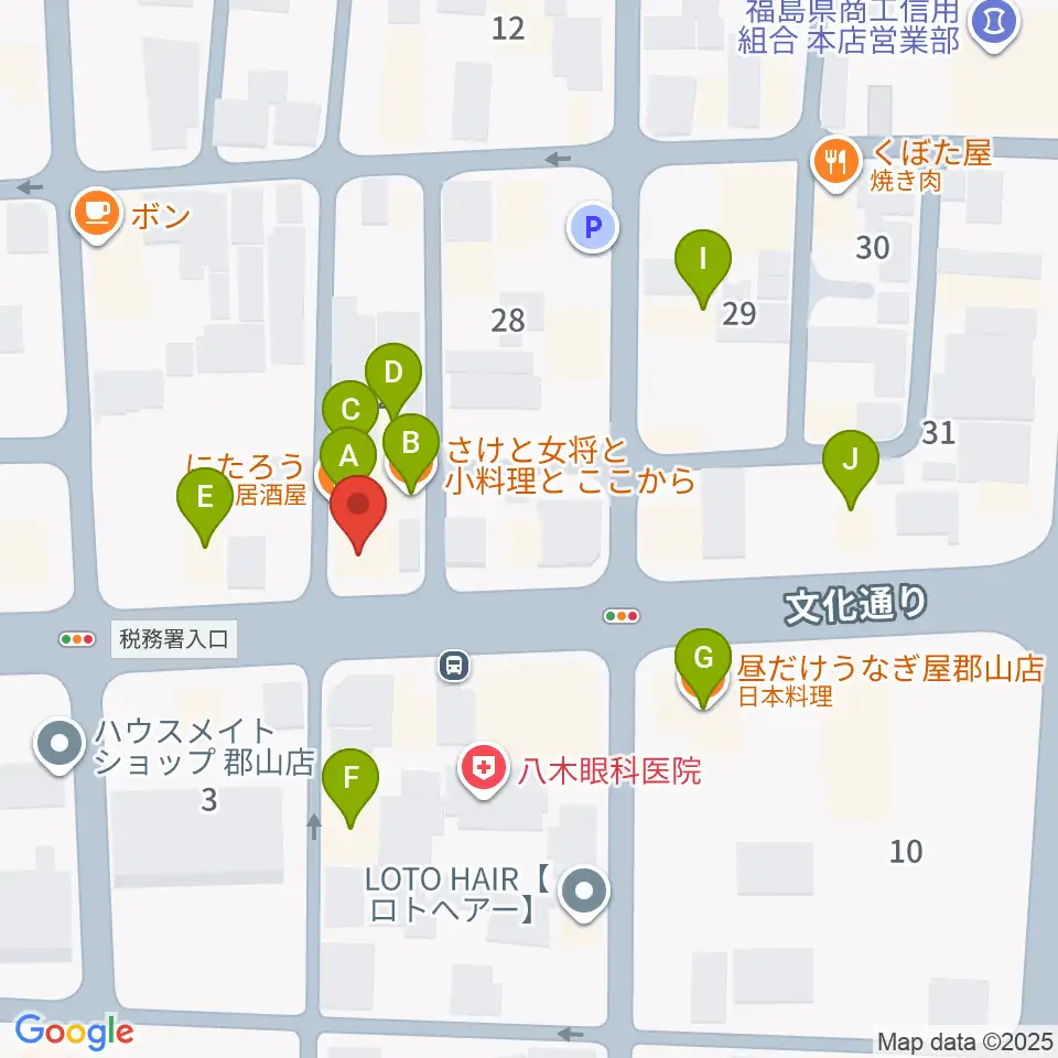 NOA楽器周辺のファミレス・ファーストフード一覧地図