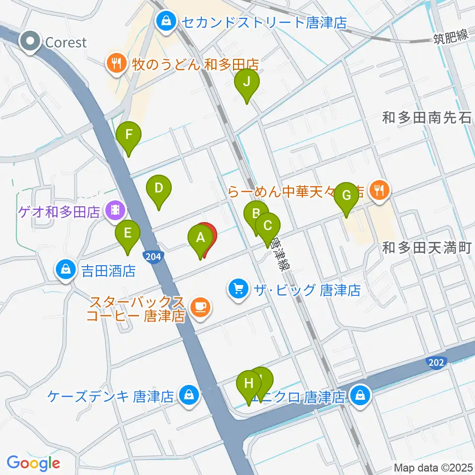 ミュージックサロン ハーモニー周辺のファミレス・ファーストフード一覧地図