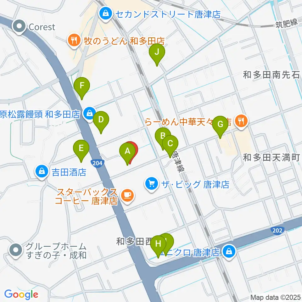 ミュージックサロン ハーモニー周辺のファミレス・ファーストフード一覧地図