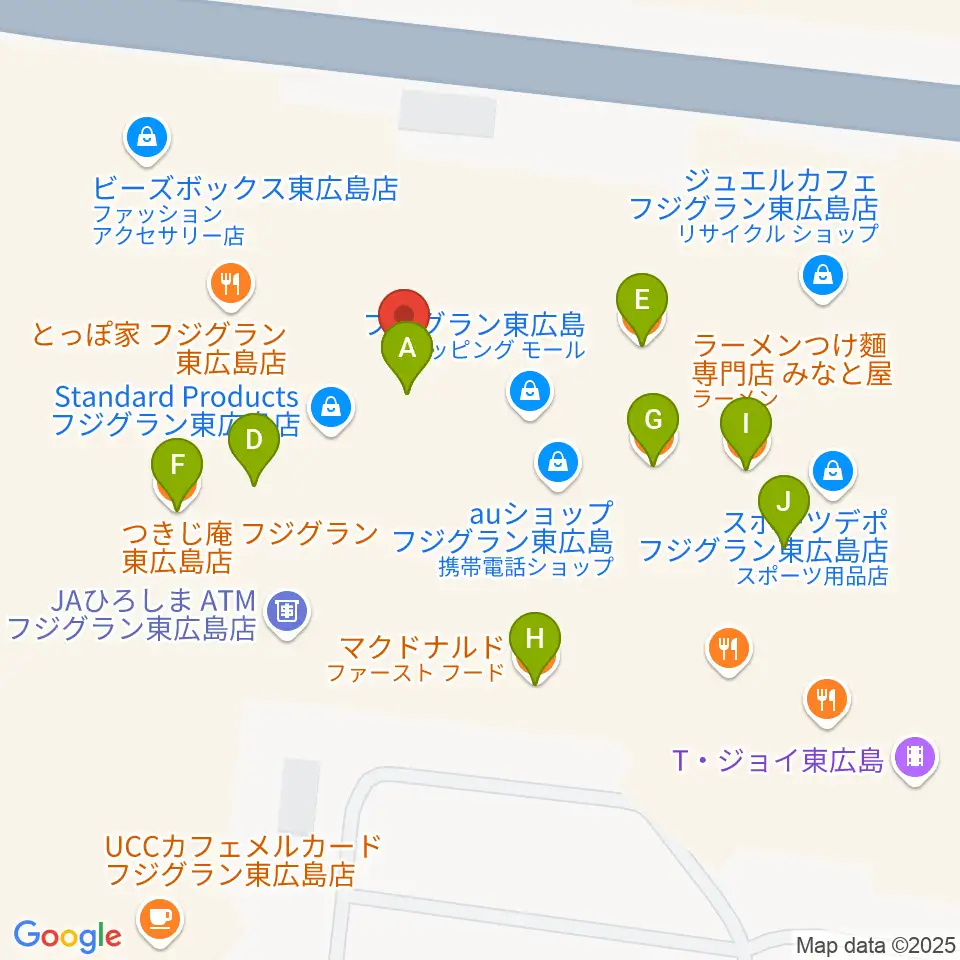 キハラ楽器西条店ときめきセンター周辺のファミレス・ファーストフード一覧地図