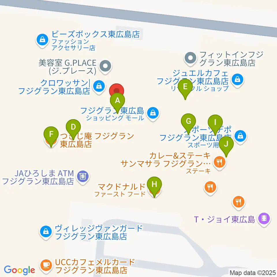 キハラ楽器西条店ときめきセンター周辺のファミレス・ファーストフード一覧地図