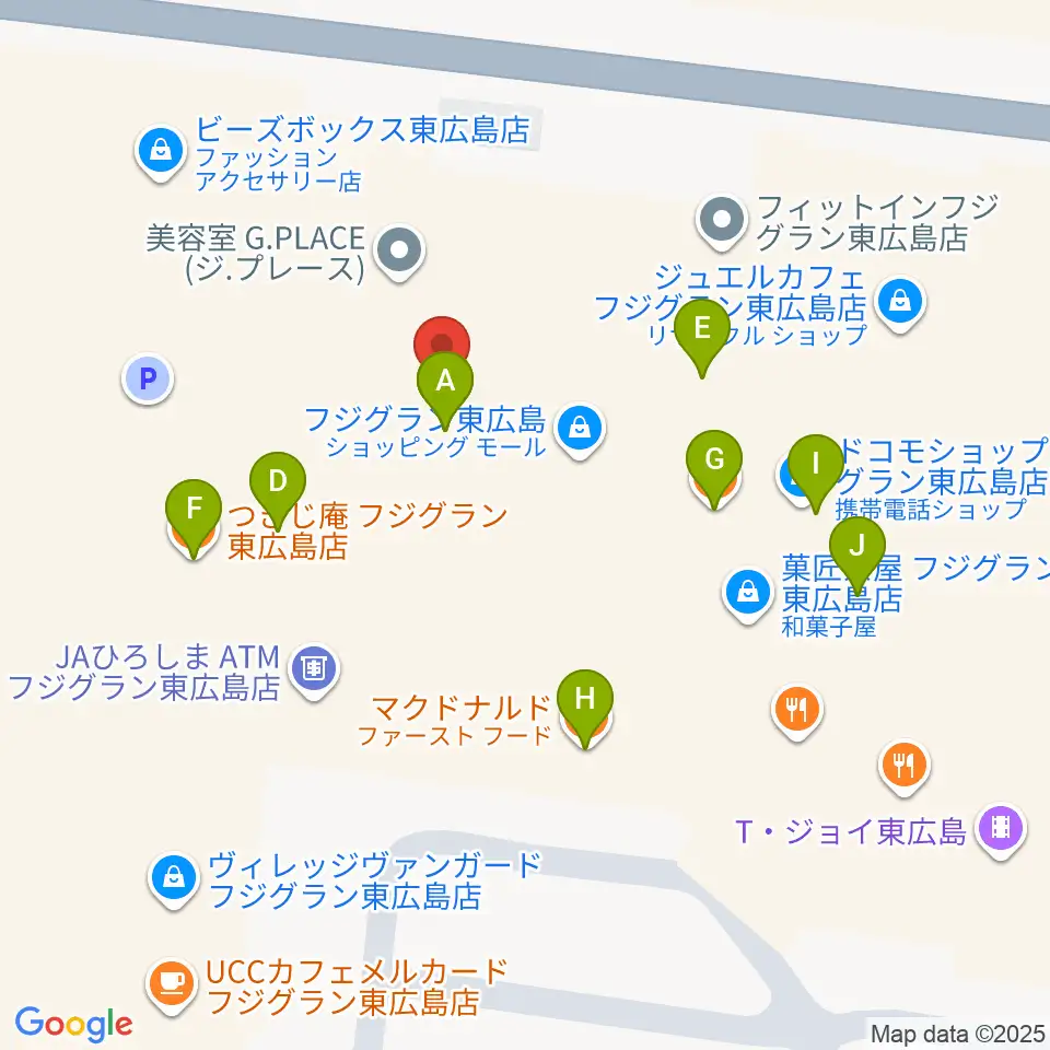 キハラ楽器西条店ときめきセンター周辺のファミレス・ファーストフード一覧地図