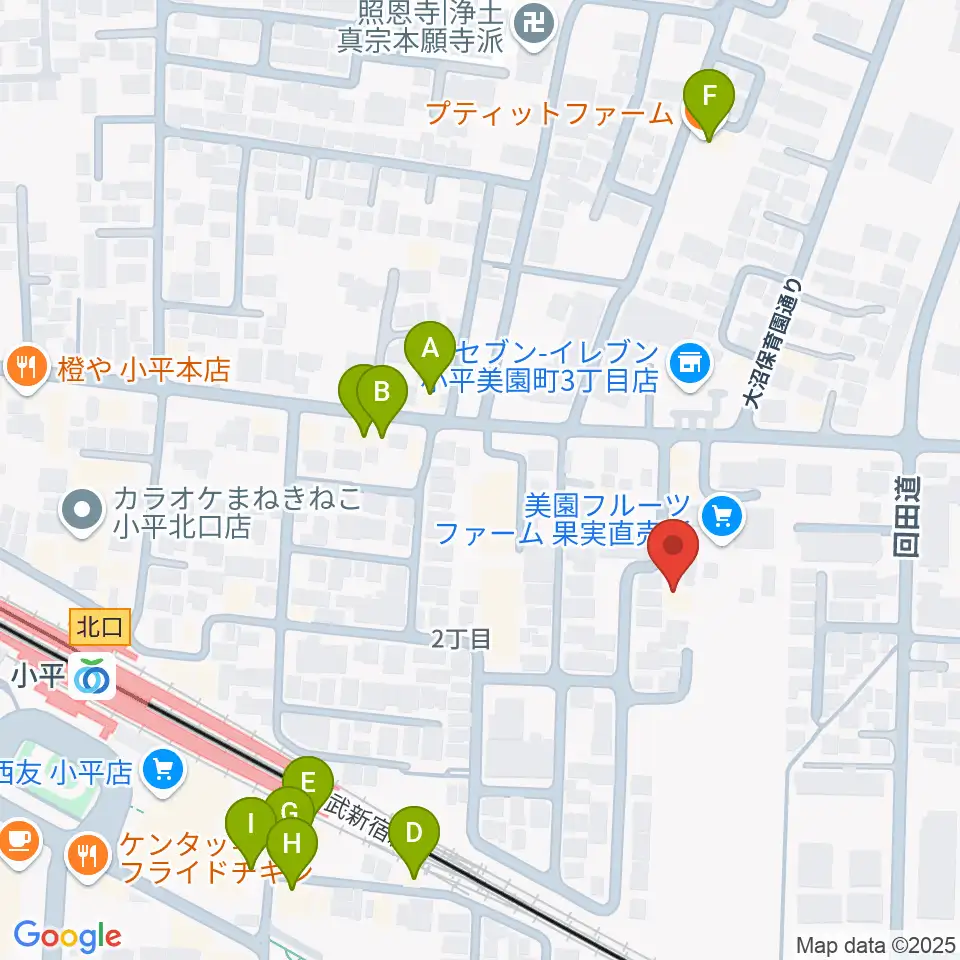 ギターのじゃべらぼう周辺のファミレス・ファーストフード一覧地図
