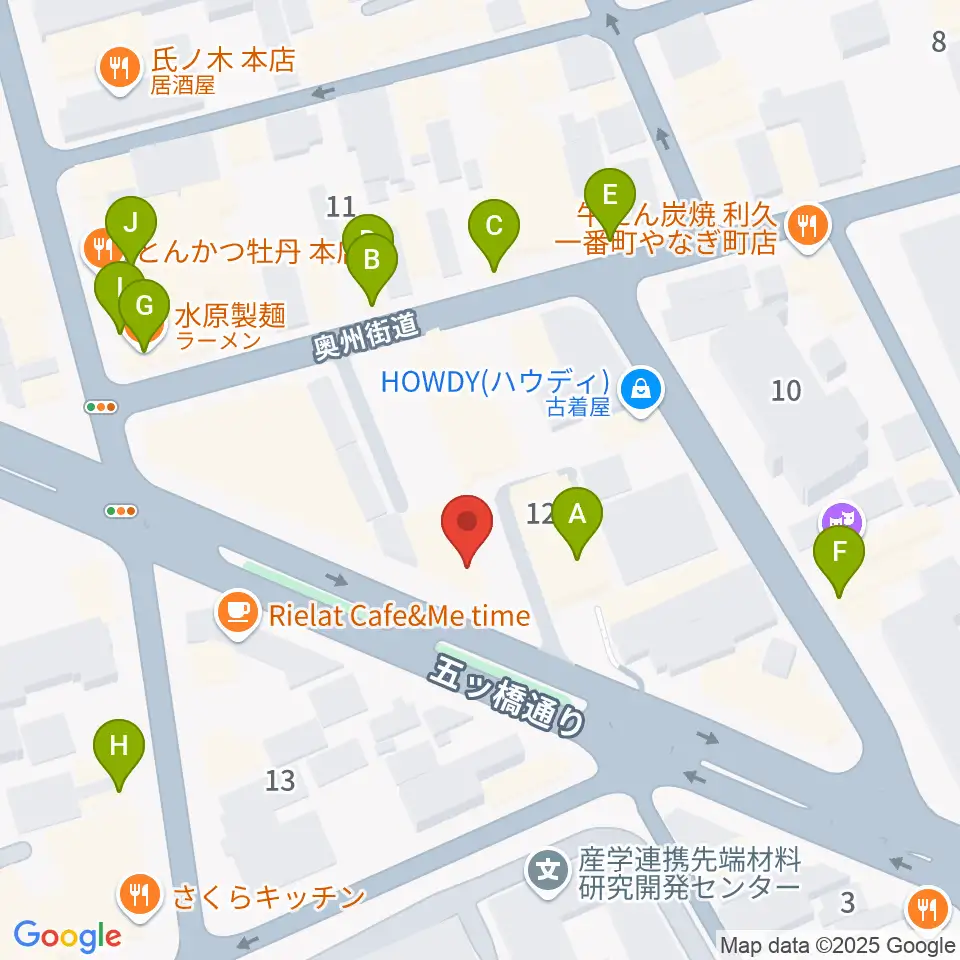 サンリツ楽器周辺のファミレス・ファーストフード一覧地図