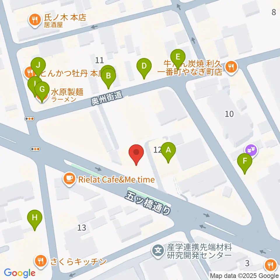 サンリツ楽器周辺のファミレス・ファーストフード一覧地図