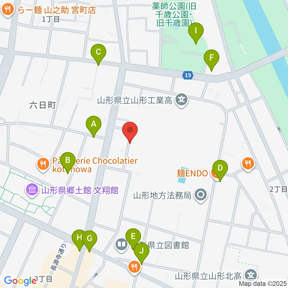 ミュージックロフト周辺のファミレス・ファーストフード一覧地図