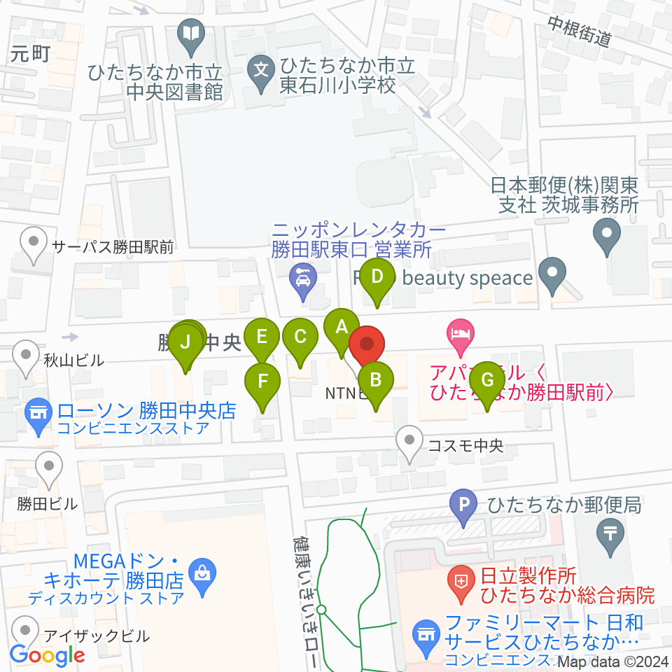 関山楽器 SEKIYAMA周辺のファミレス・ファーストフード一覧地図