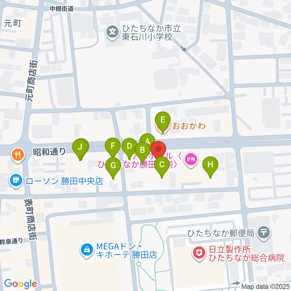 関山楽器 SEKIYAMA周辺のファミレス・ファーストフード一覧地図