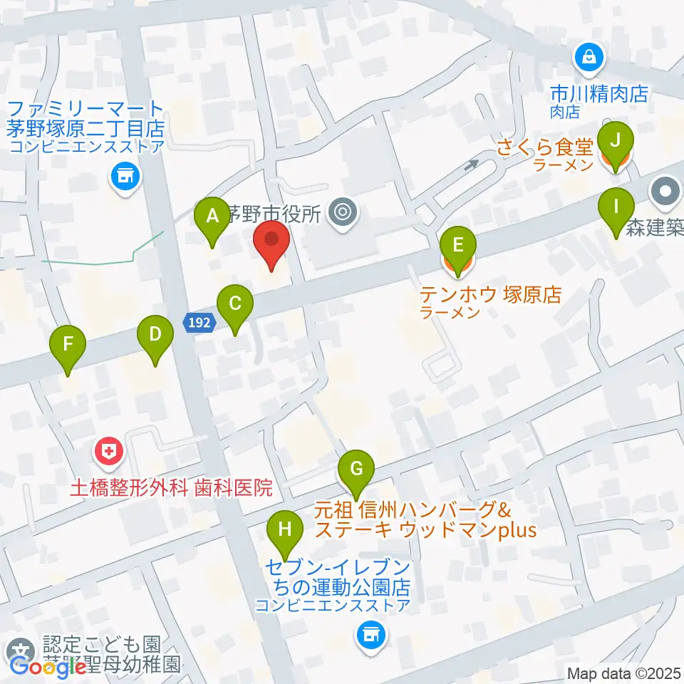 シマダヤ楽器店周辺のファミレス・ファーストフード一覧地図