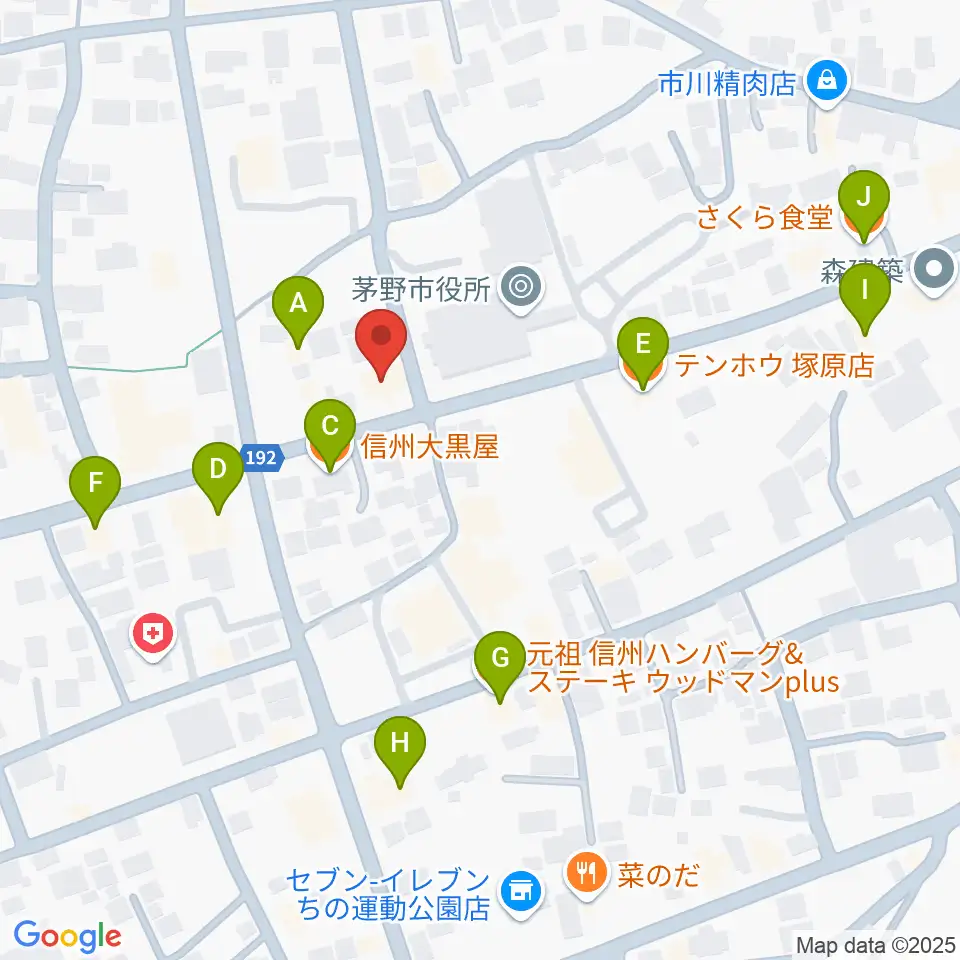 シマダヤ楽器店周辺のファミレス・ファーストフード一覧地図