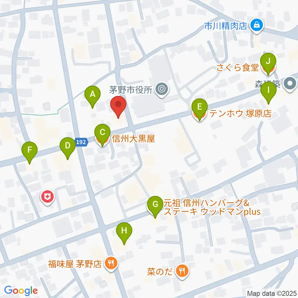 シマダヤ楽器店周辺のファミレス・ファーストフード一覧地図