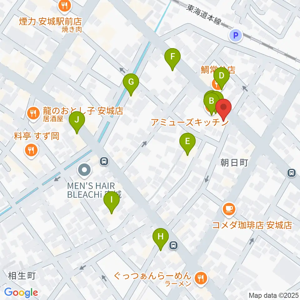 ツルタ楽器周辺のファミレス・ファーストフード一覧地図