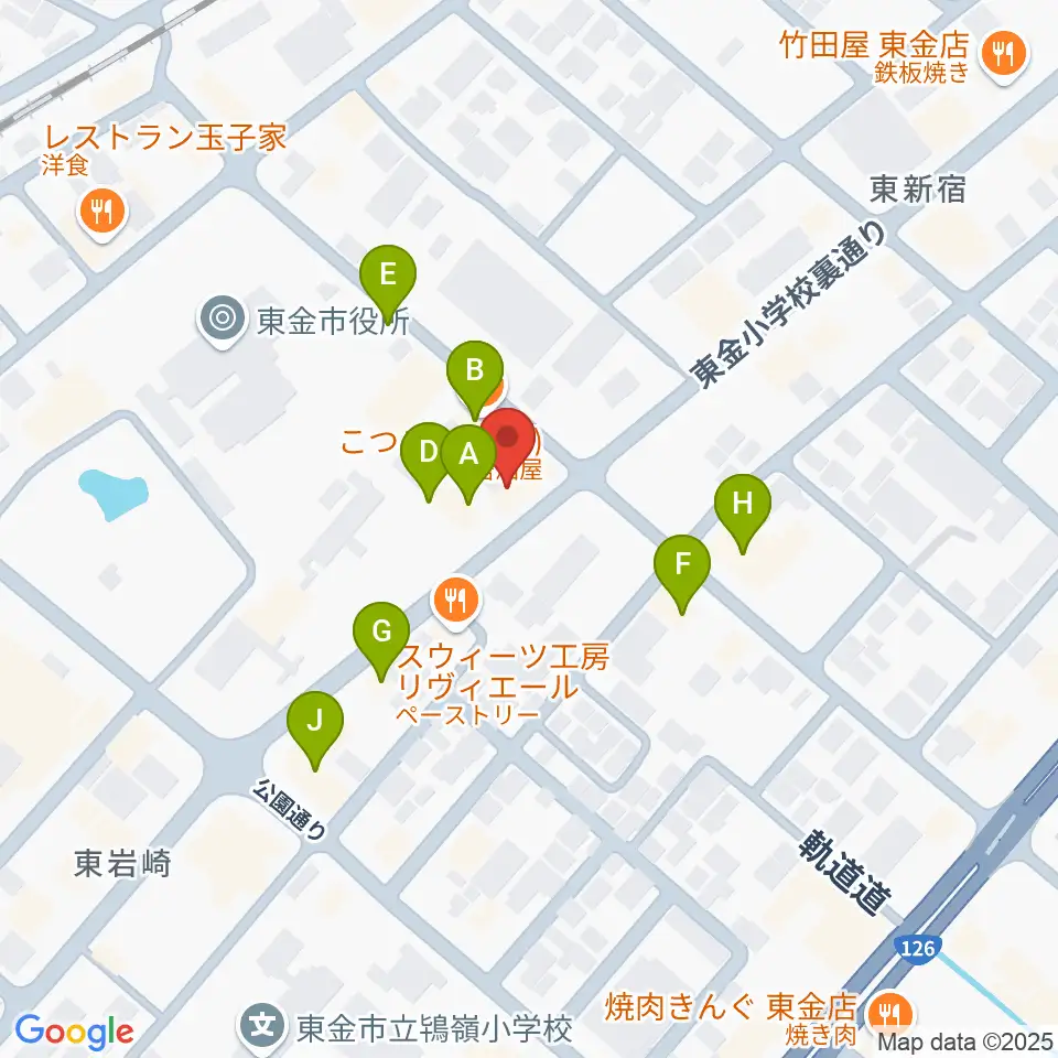 WAVE1周辺のファミレス・ファーストフード一覧地図