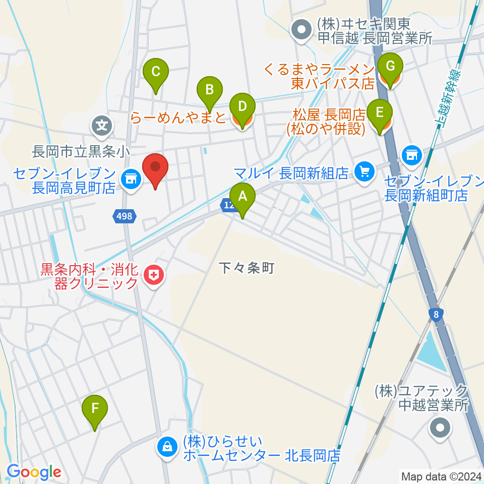 三島屋楽器店周辺のファミレス・ファーストフード一覧地図