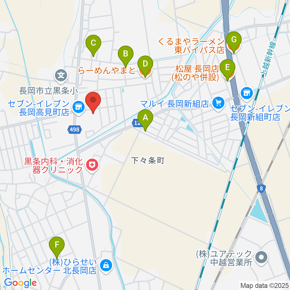 三島屋楽器店周辺のファミレス・ファーストフード一覧地図