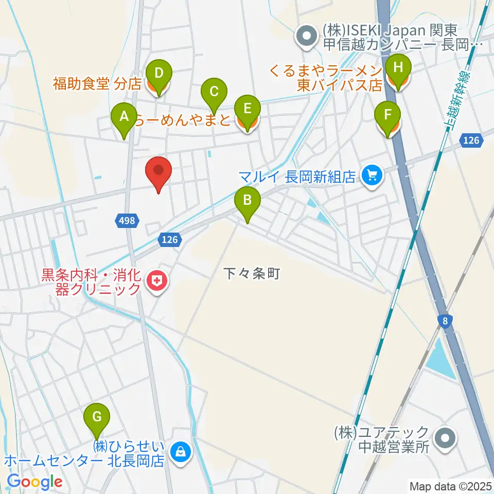 三島屋楽器店周辺のファミレス・ファーストフード一覧地図