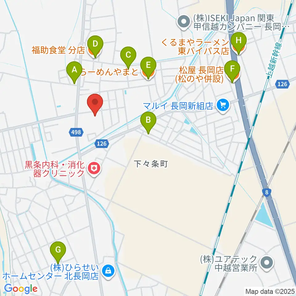 三島屋楽器店周辺のファミレス・ファーストフード一覧地図