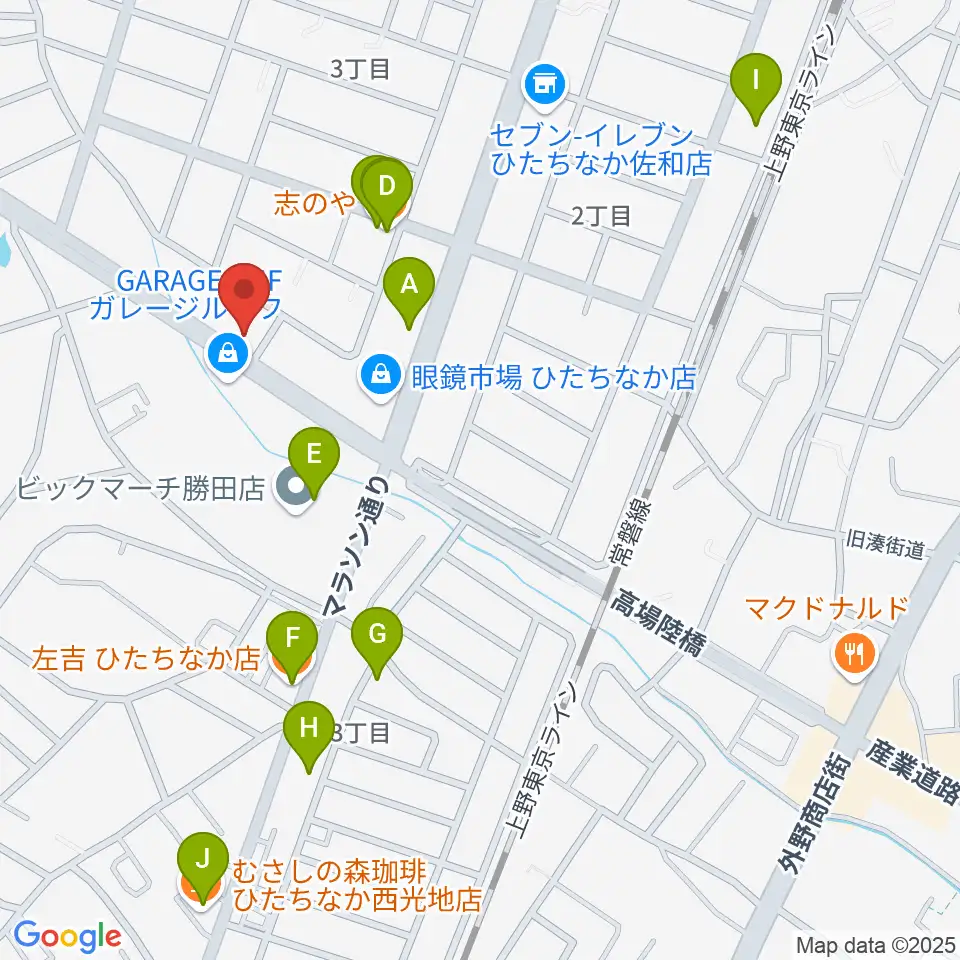 阿部ピアノ運送周辺のファミレス・ファーストフード一覧地図