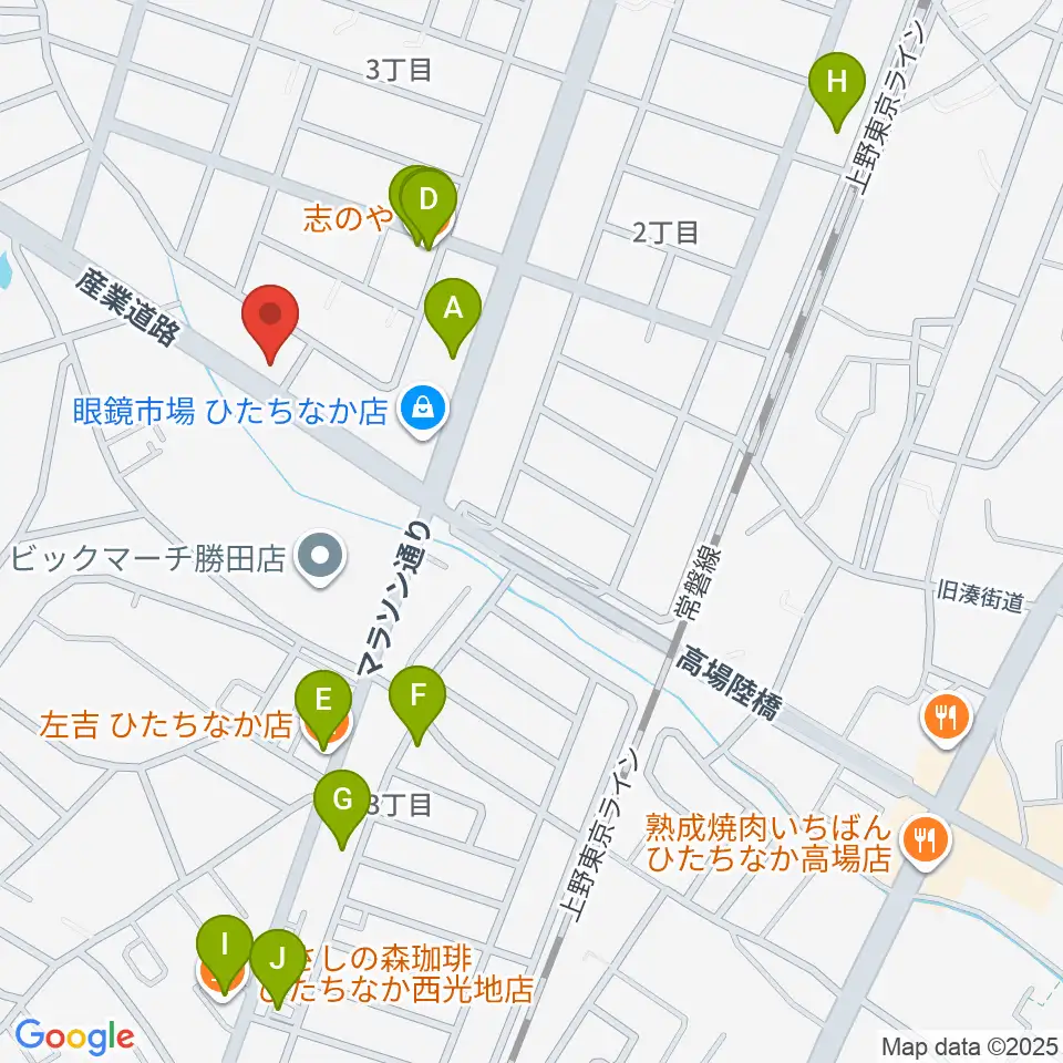 阿部ピアノ運送周辺のファミレス・ファーストフード一覧地図