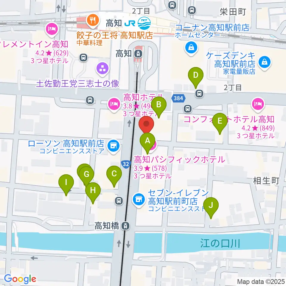 アルペジオ楽器周辺のファミレス・ファーストフード一覧地図