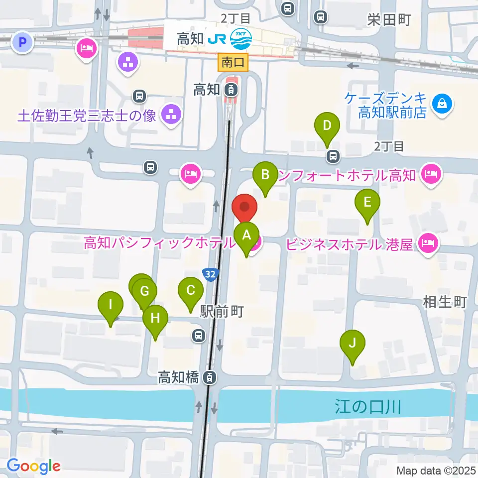 アルペジオ楽器周辺のファミレス・ファーストフード一覧地図