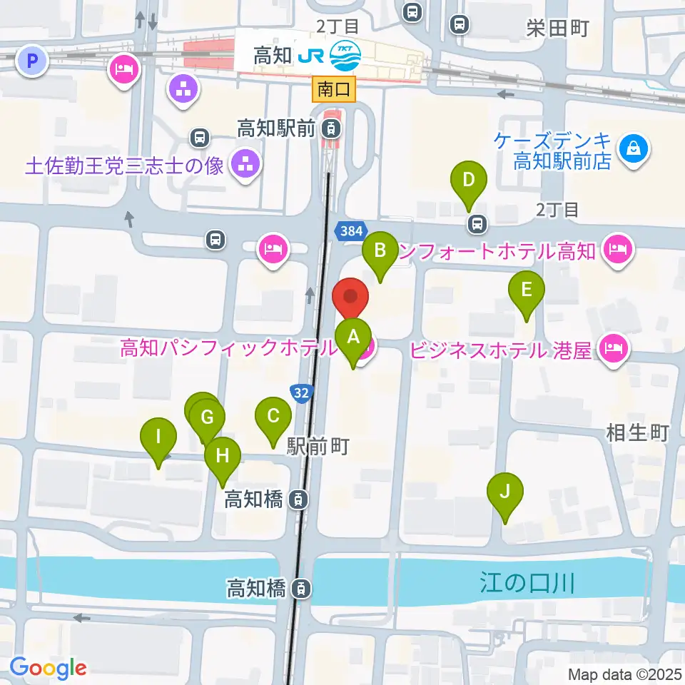 アルペジオ楽器周辺のファミレス・ファーストフード一覧地図