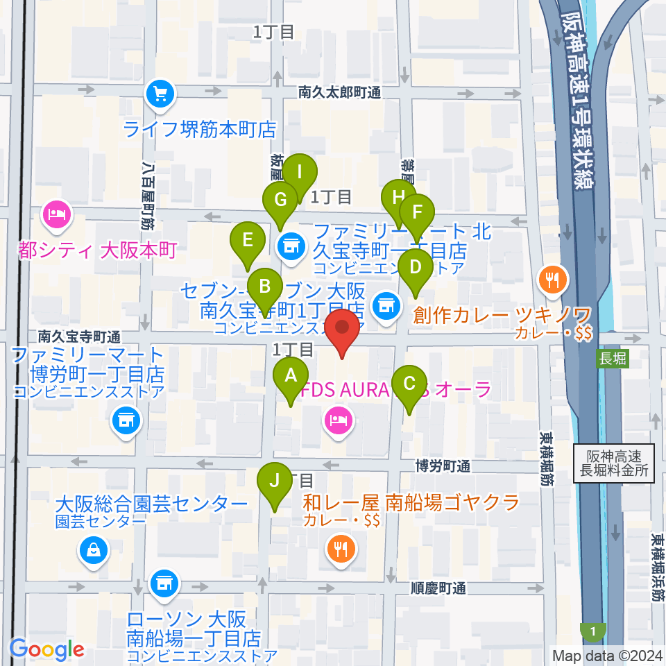 エバ電子楽器周辺のファミレス・ファーストフード一覧地図