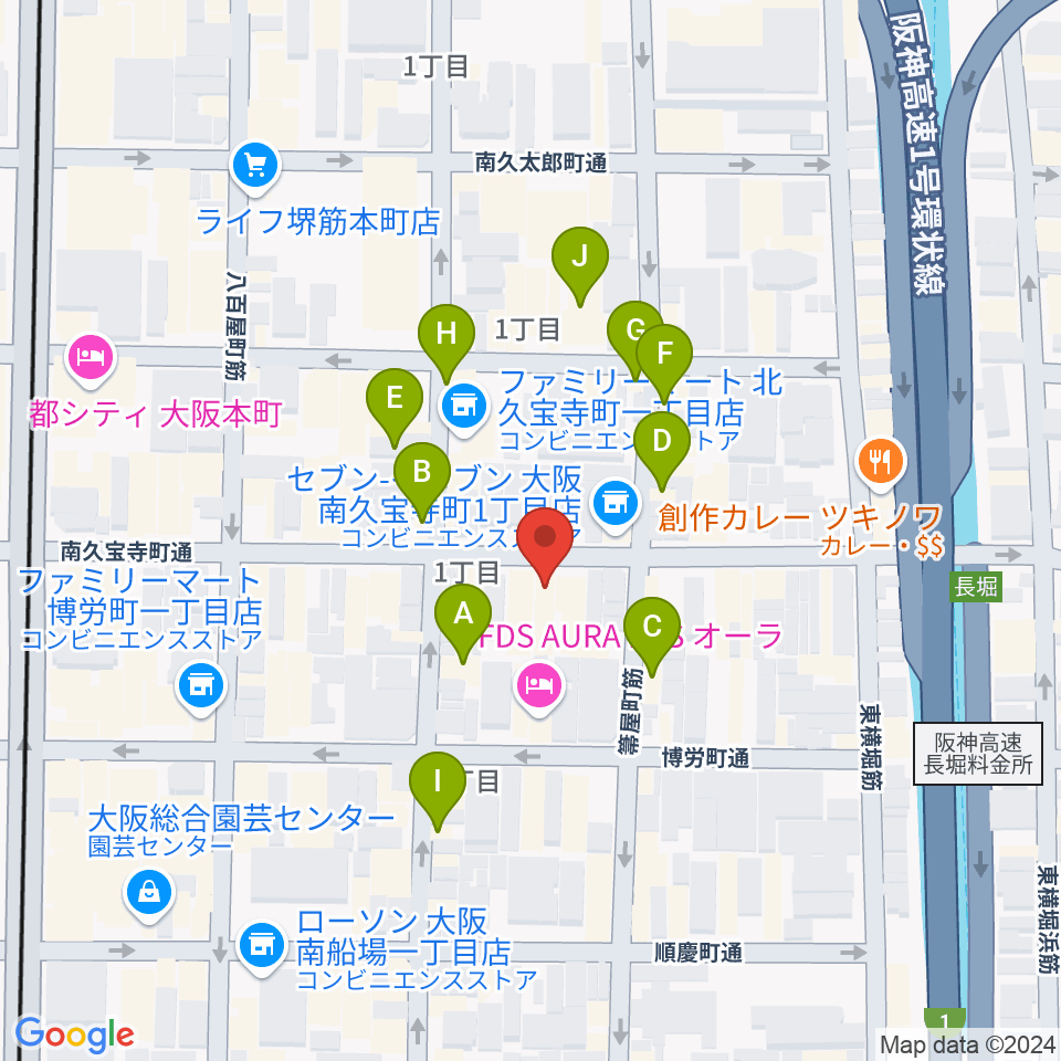 エバ電子楽器周辺のファミレス・ファーストフード一覧地図