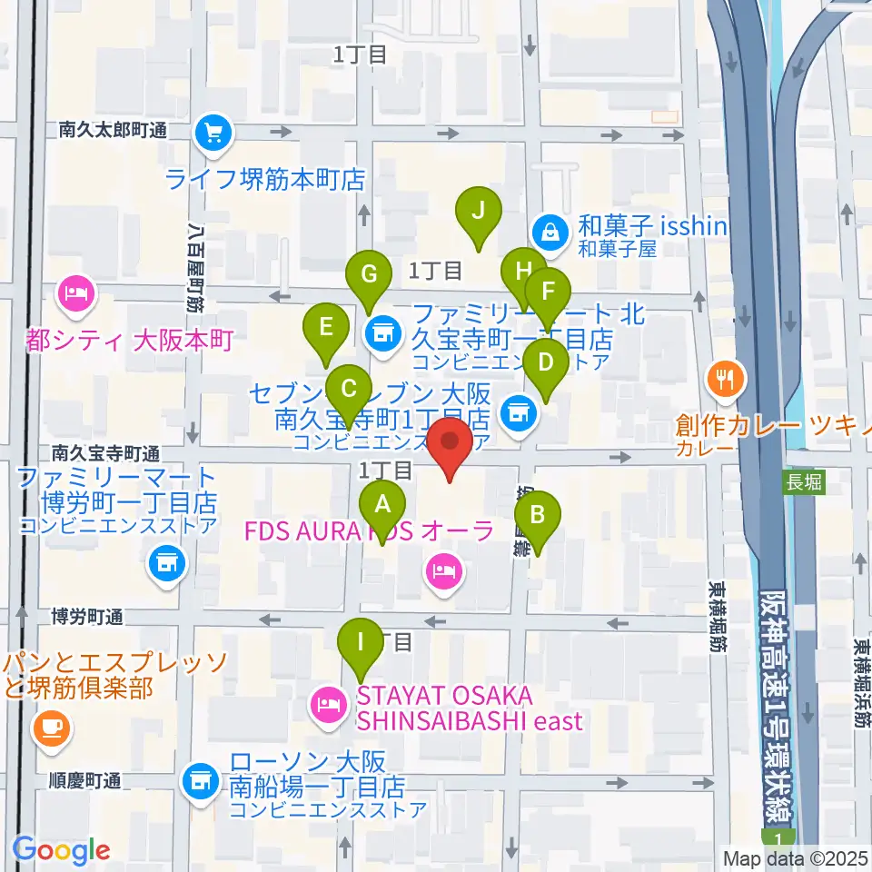 エバ電子楽器周辺のファミレス・ファーストフード一覧地図