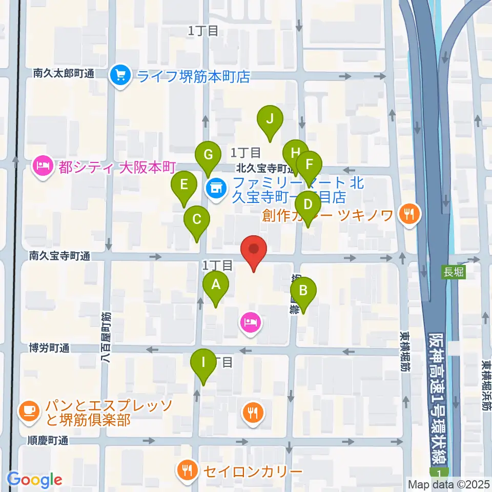 エバ電子楽器周辺のファミレス・ファーストフード一覧地図