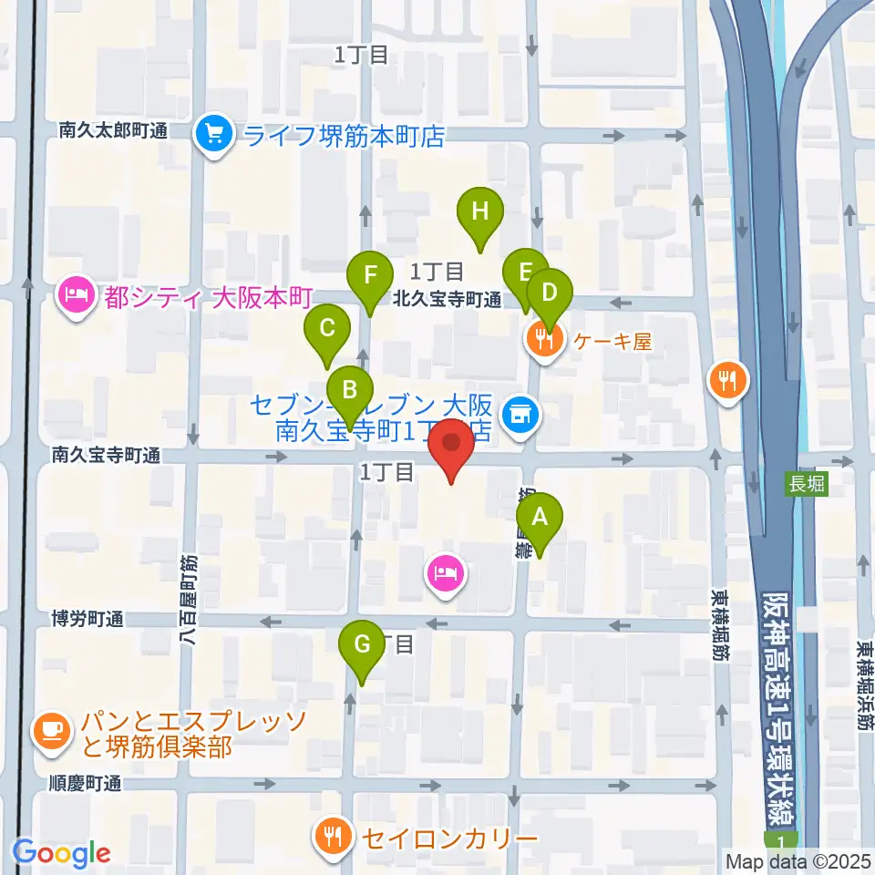 エバ電子楽器周辺のファミレス・ファーストフード一覧地図